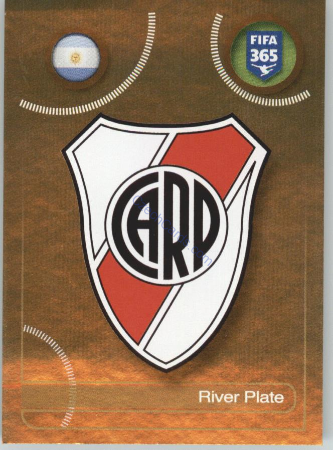 River Plate logo Panini 2017 FIFA 365 Golden Sticker #549