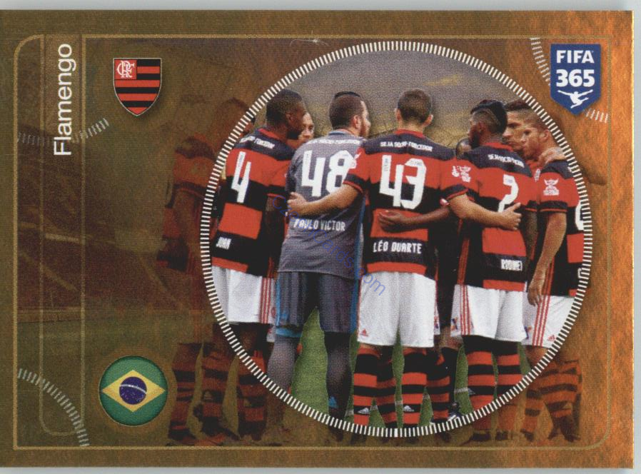 Flamengo team Panini 2017 FIFA 365 Golden Sticker #602