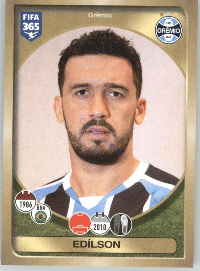 Edílson Panini 2017 FIFA 365 Sticker #618