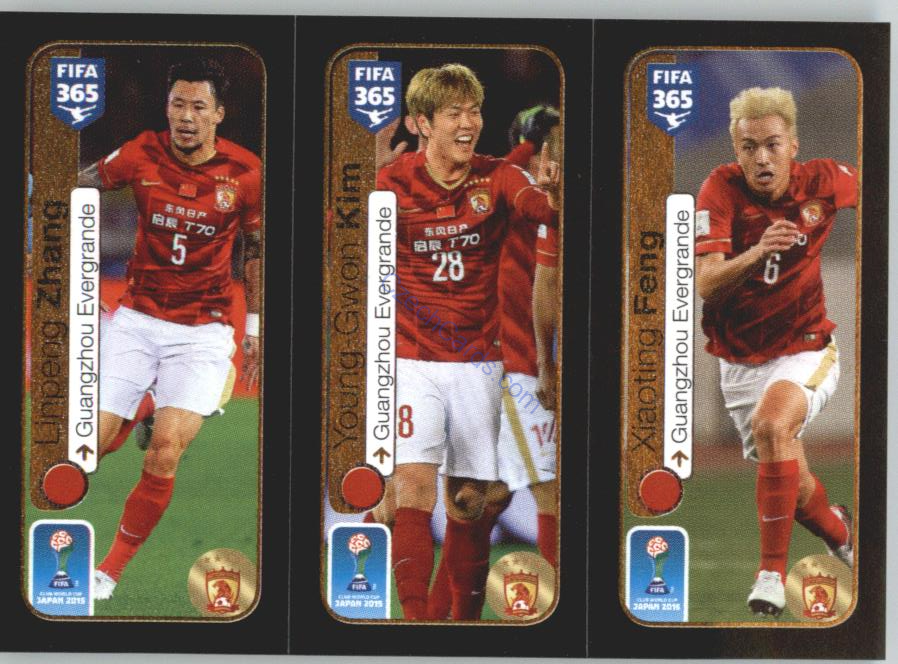 Linpeng, Young-Gwon, Xiaoting Panini 2017 FIFA 365 Sticker #659