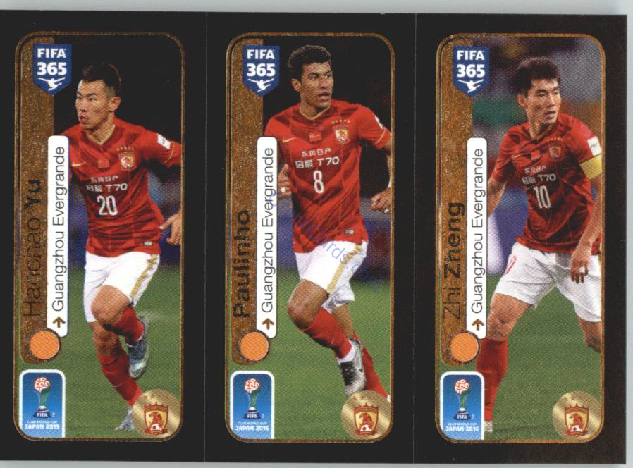 Yu Hanchao / Paulinho / Zheng Zhi Panini 2017 FIFA 365 Sticker #661