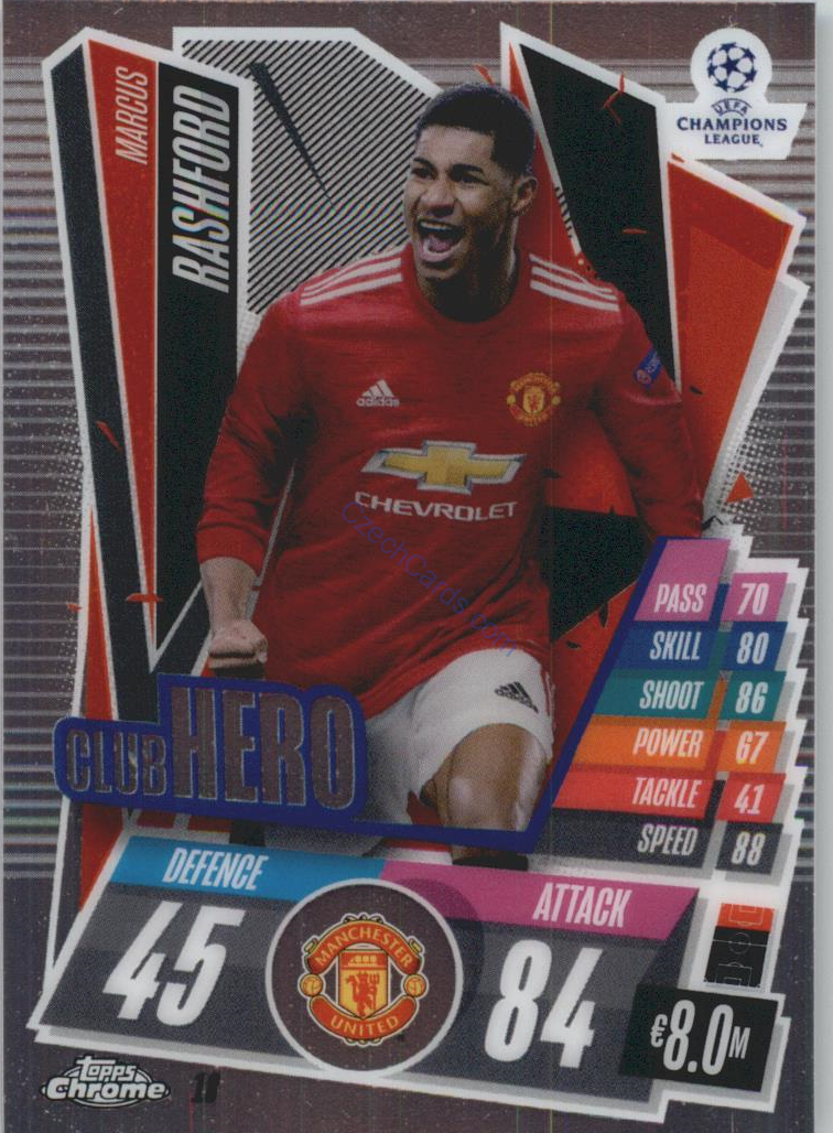 Marcus Rashford Match Attax Chrome CL 2020/21 #18