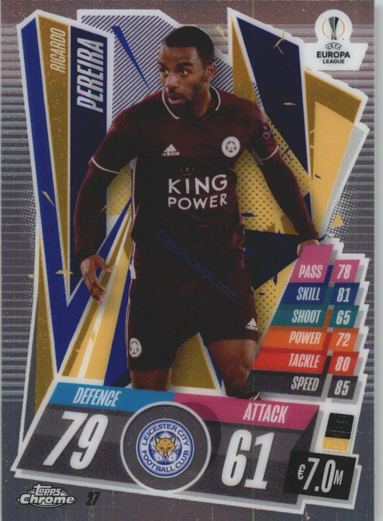Ricardo Pereira Match Attax Chrome CL 2020/21 #27