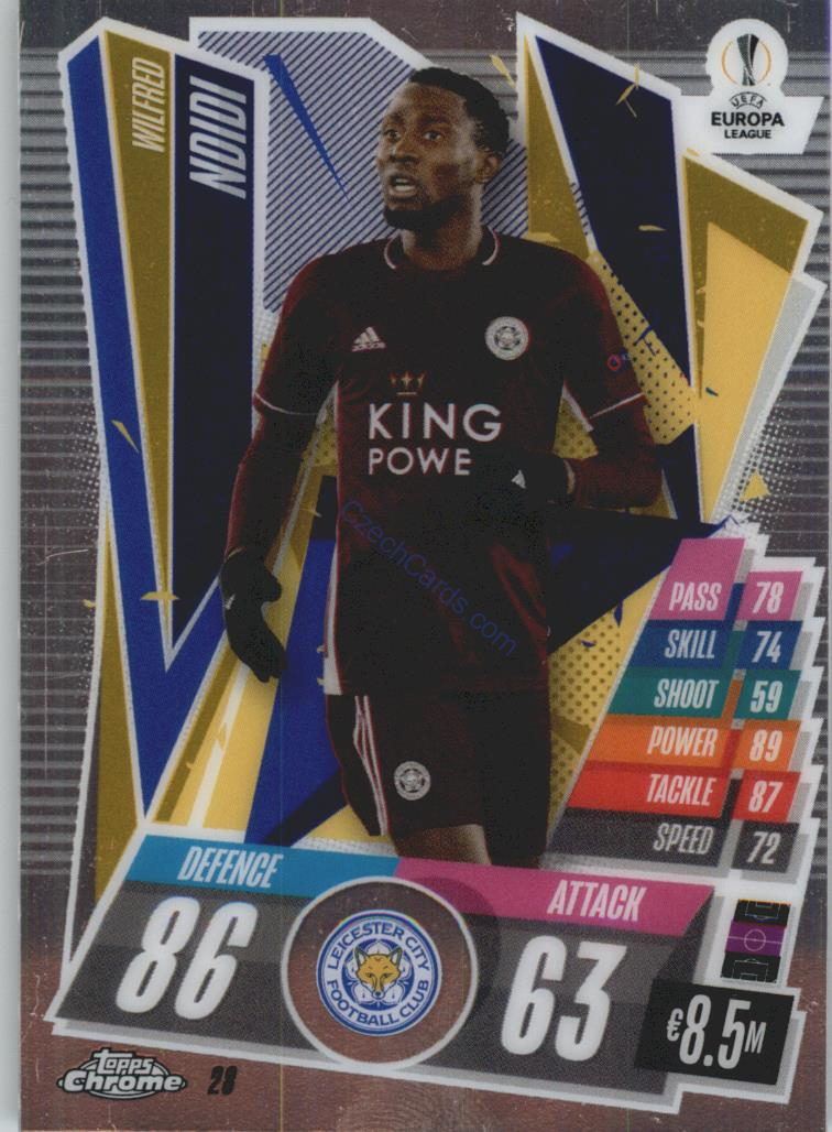 Wilfred Ndidi Match Attax Chrome CL 2020/21 #28