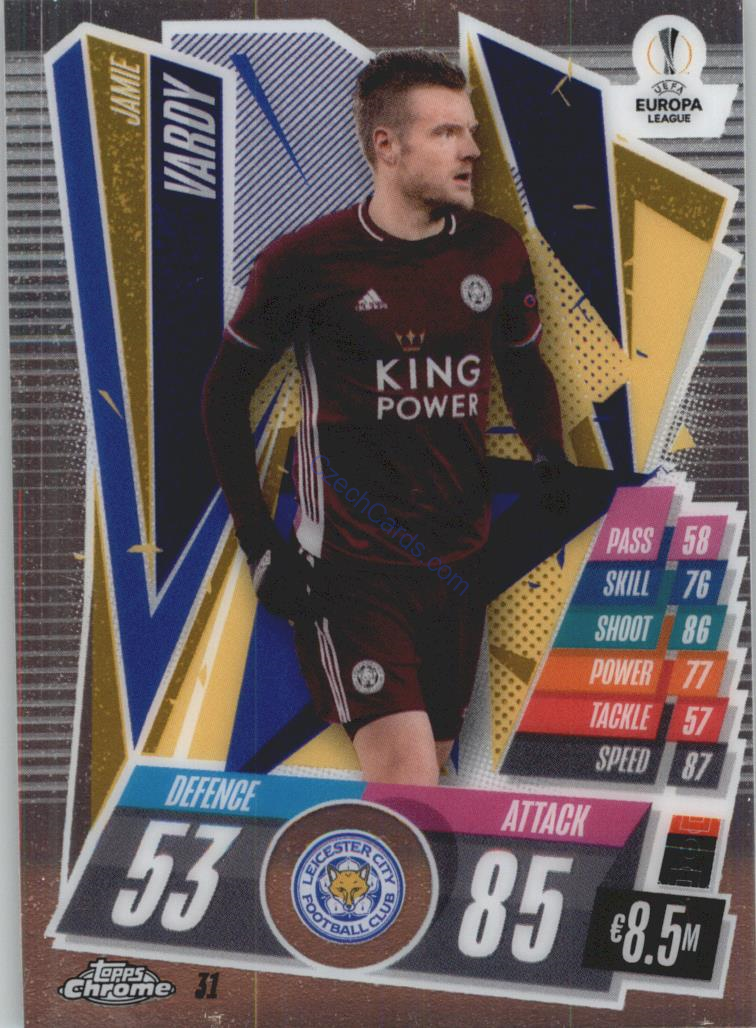 Jamie Vardy Match Attax Chrome CL 2020/21 #31