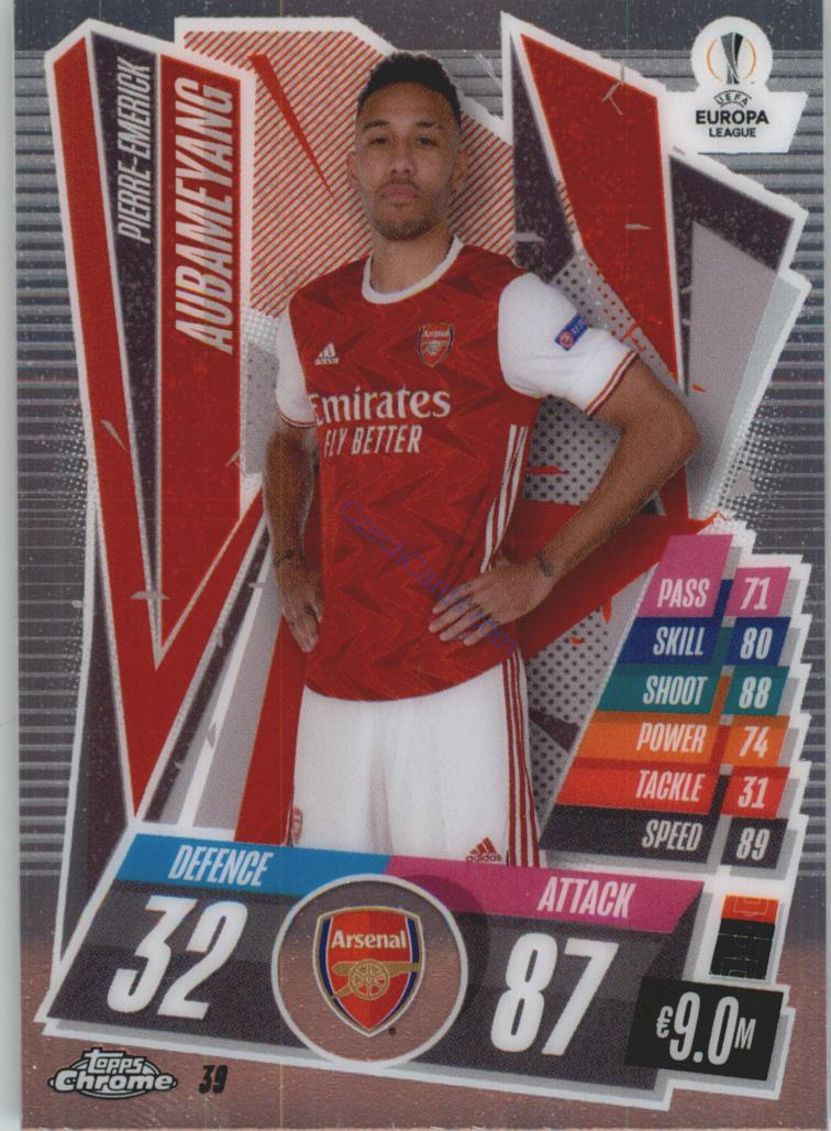 Pierre-Emerick Aubameyang Match Attax Chrome CL 2020/21 #39
