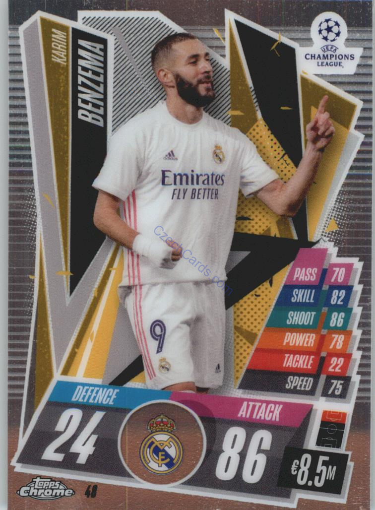 Karim Benzema Match Attax Chrome CL 2020/21 #48