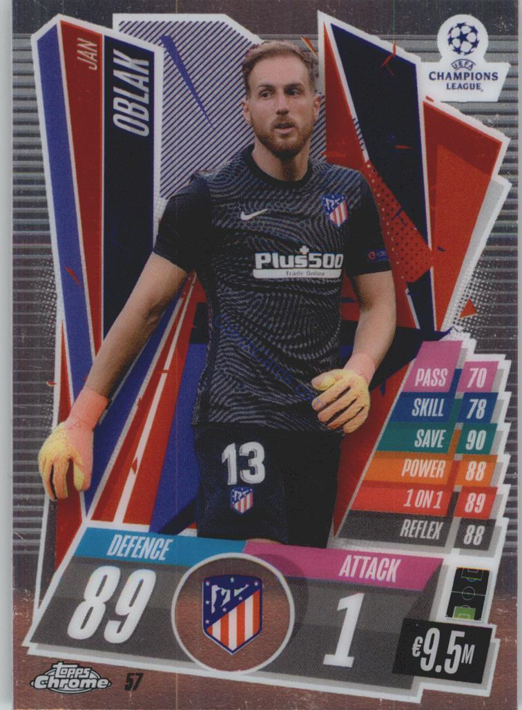 Jan Oblak Match Attax Chrome CL 2020/21 #57