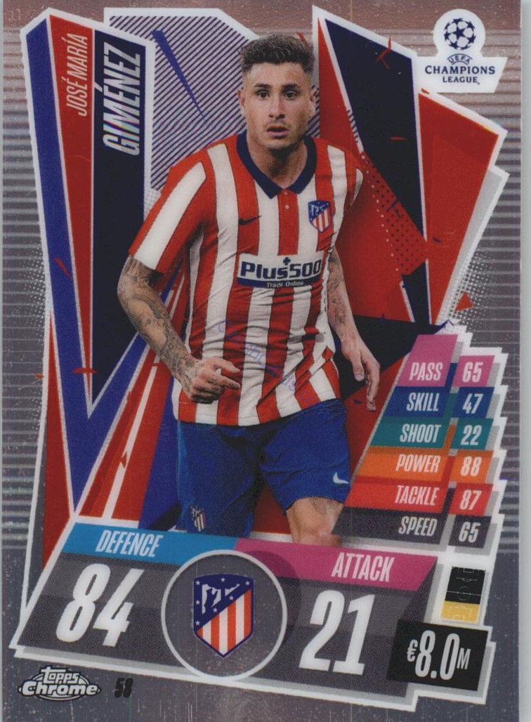 Jose Maria Gimenez Match Attax Chrome CL 2020/21 #58