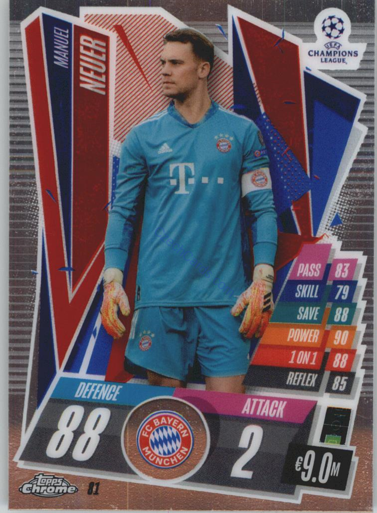 Manuel Neuer Match Attax Chrome CL 2020/21 #81