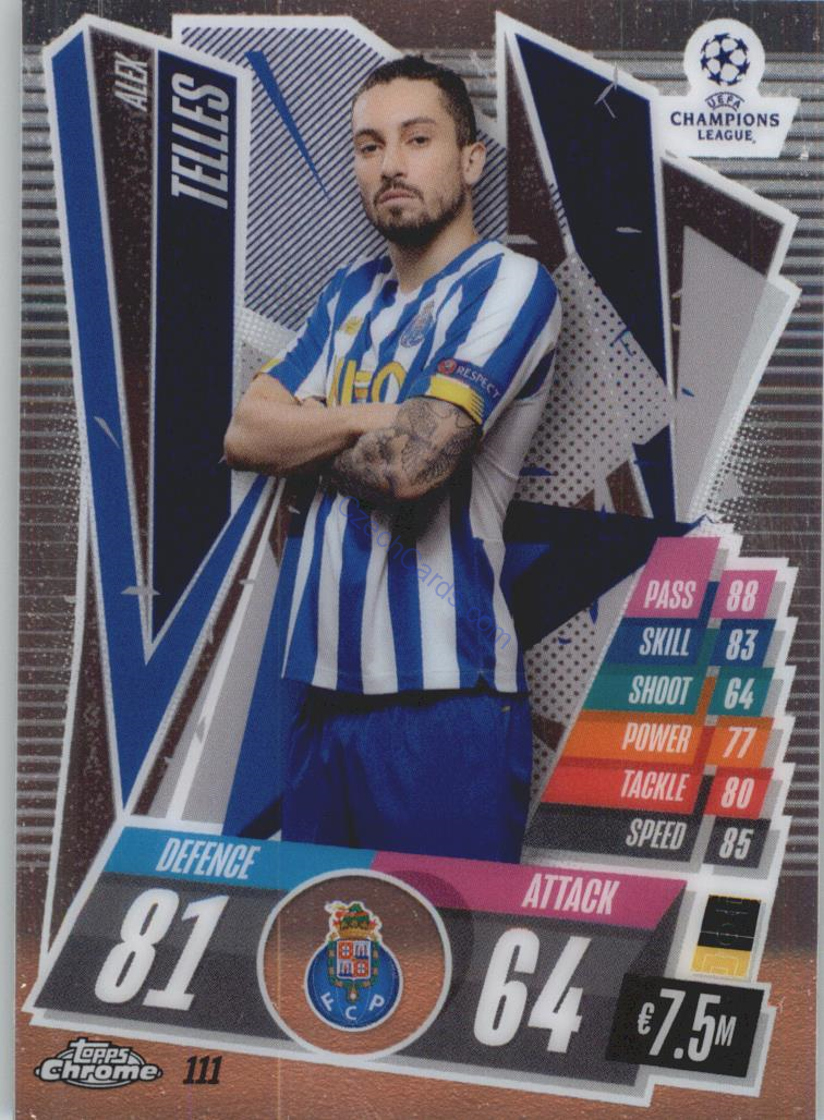 Alex Telles Match Attax Chrome CL 2020/21 #111