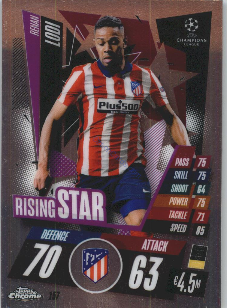 Renan Lodi Match Attax Chrome CL 2020/21 Rising Star #157