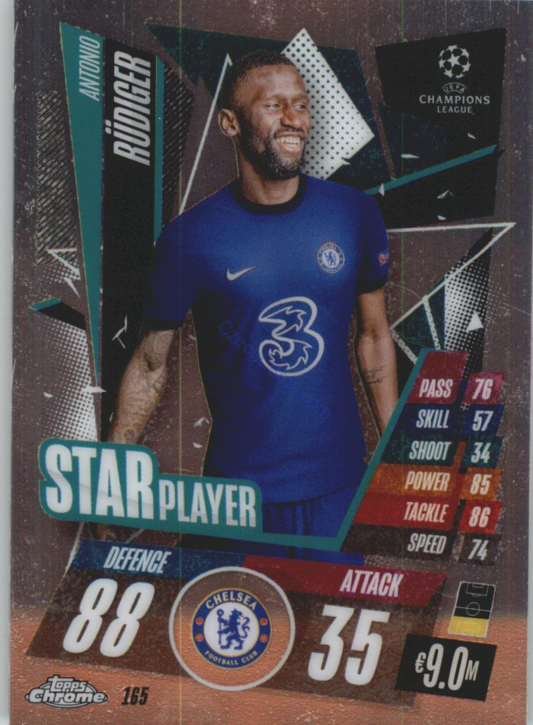 Antonio Rudiger Match Attax Chrome CL 2020/21 Star Player #165