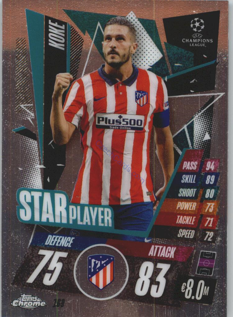 Koke Match Attax Chrome CL 2020/21 Star Player #169