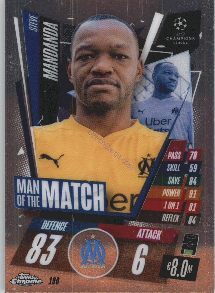 Steve Mandanda Match Attax Chrome CL 2020/21 Man Of The Match #190