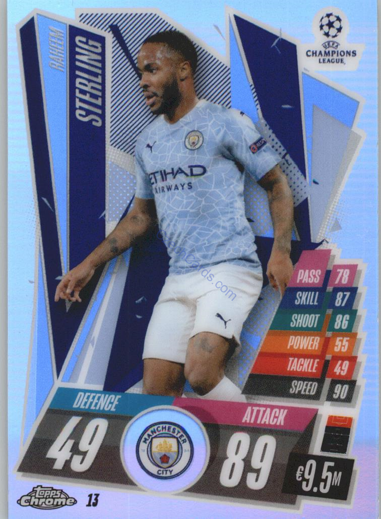 Raheem Sterling Match Attax Chrome CL 2020/21 Refractor #13