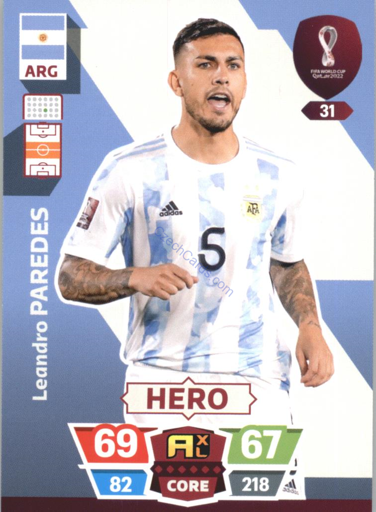 Leandro Paredes 2022 Panini World Cup Adrenalyn #31
