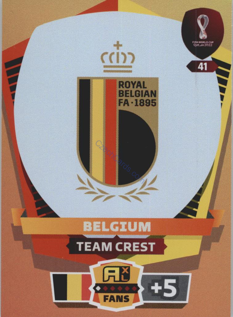 Team Crest Belgium 2022 Panini World Cup Adrenalyn #41