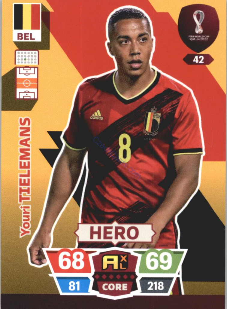 Youri Tielemans 2022 Panini World Cup Adrenalyn #42