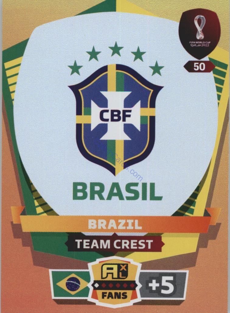 Team Crest Brazil 2022 Panini World Cup Adrenalyn #50
