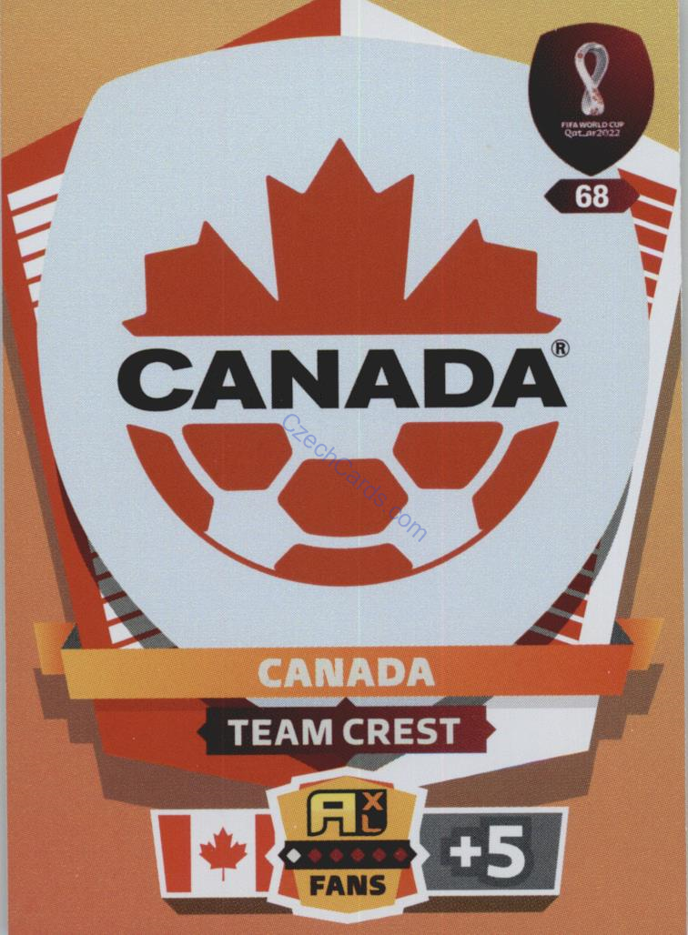 Team Crest Canada 2022 Panini World Cup Adrenalyn #68