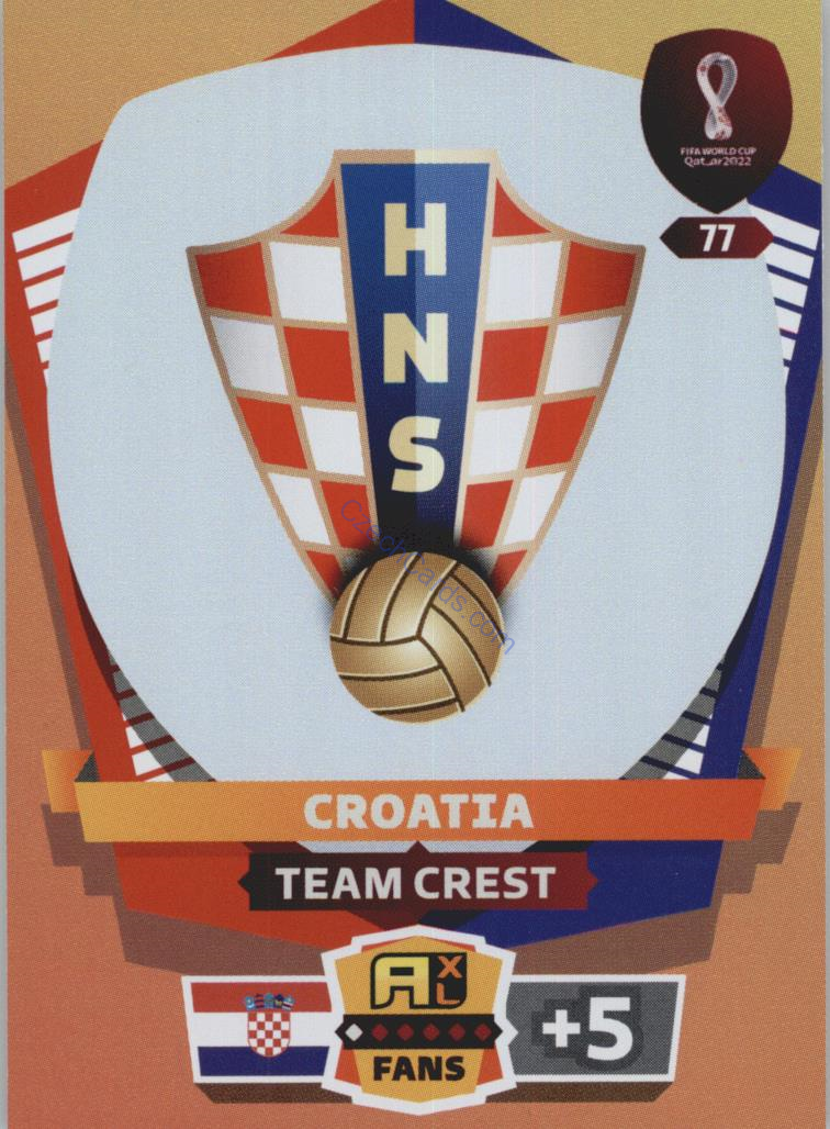 Team Crest Croatia 2022 Panini World Cup Adrenalyn #77