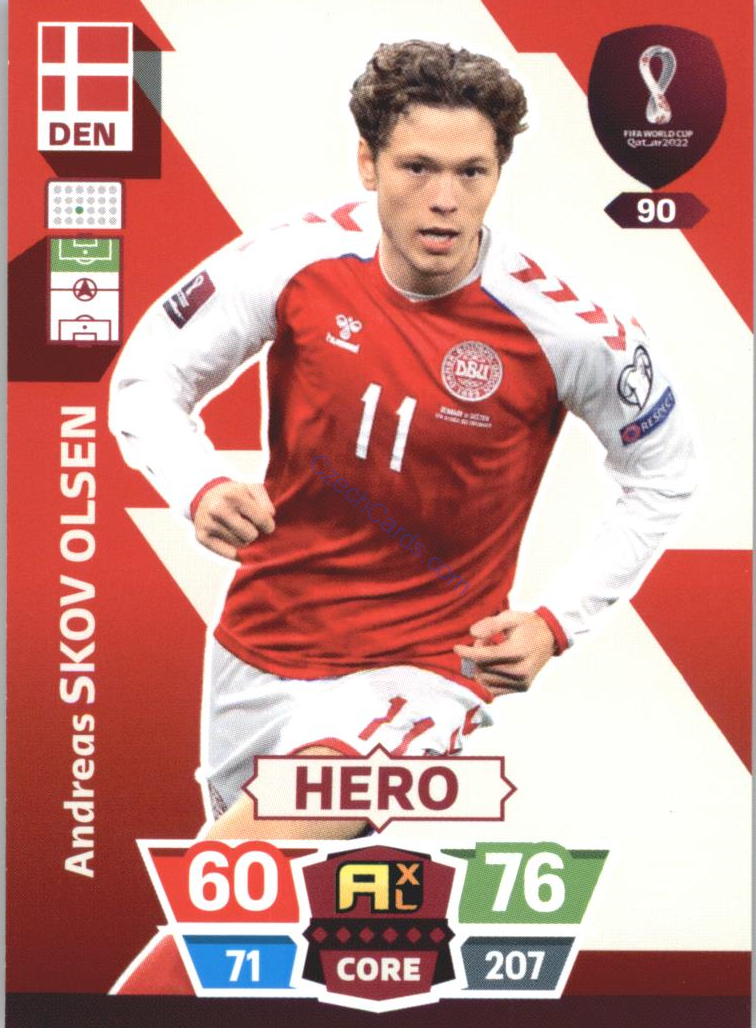 Andreas Skov Olsen 2022 Panini World Cup Adrenalyn #90