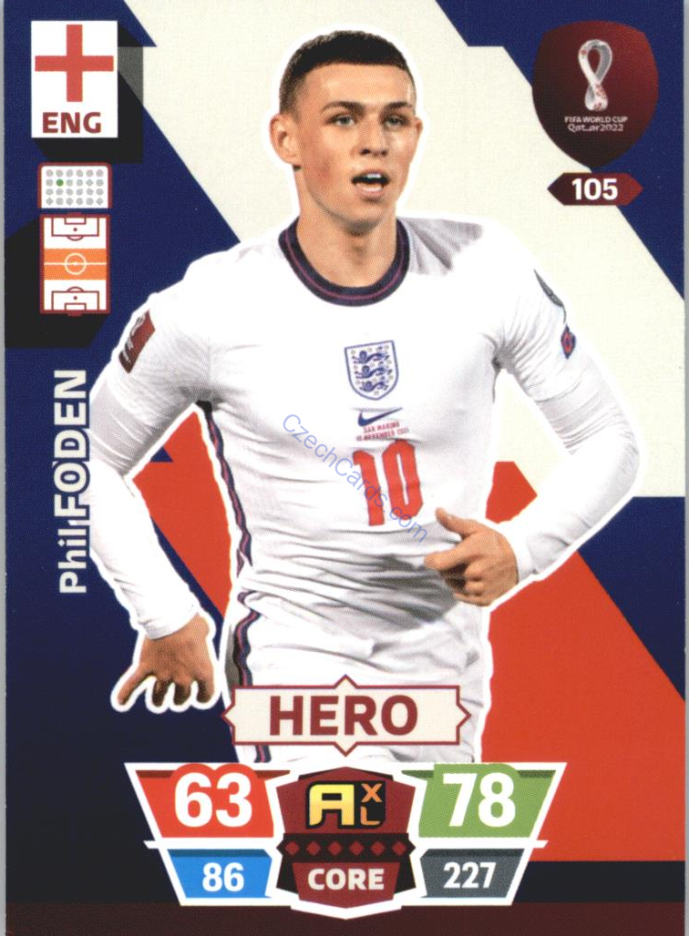 Phil Foden 2022 Panini World Cup Adrenalyn #105