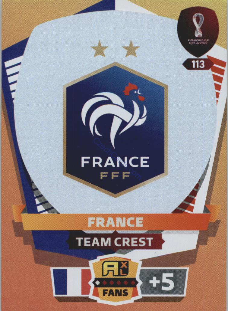 Team Crest France 2022 Panini World Cup Adrenalyn #113