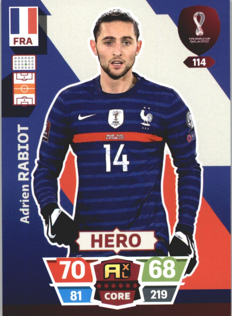 Adrien Rabiot 2022 Panini World Cup Adrenalyn #114