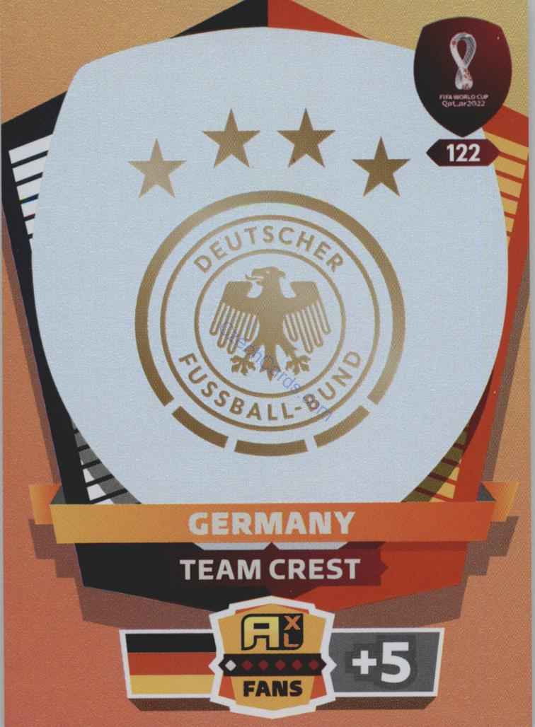 Team Crest Germany 2022 Panini World Cup Adrenalyn #122