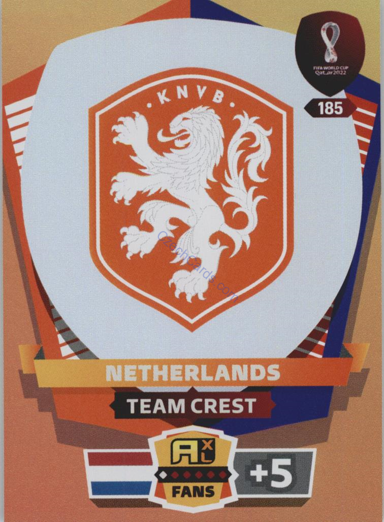 Team Crest Netherlands 2022 Panini World Cup Adrenalyn #185