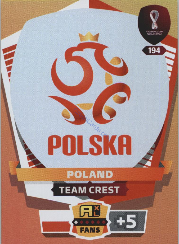 Team Crest Poland 2022 Panini World Cup Adrenalyn #194