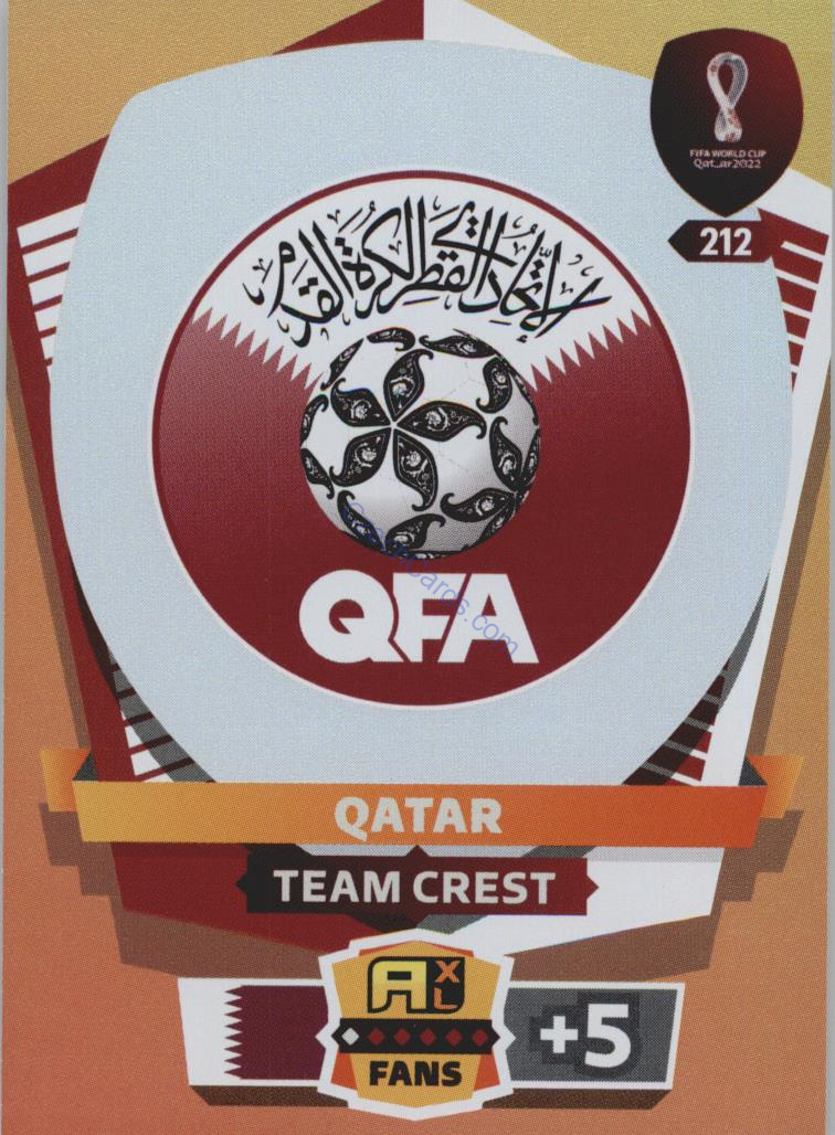 Team Crest Qatar 2022 Panini World Cup Adrenalyn #212