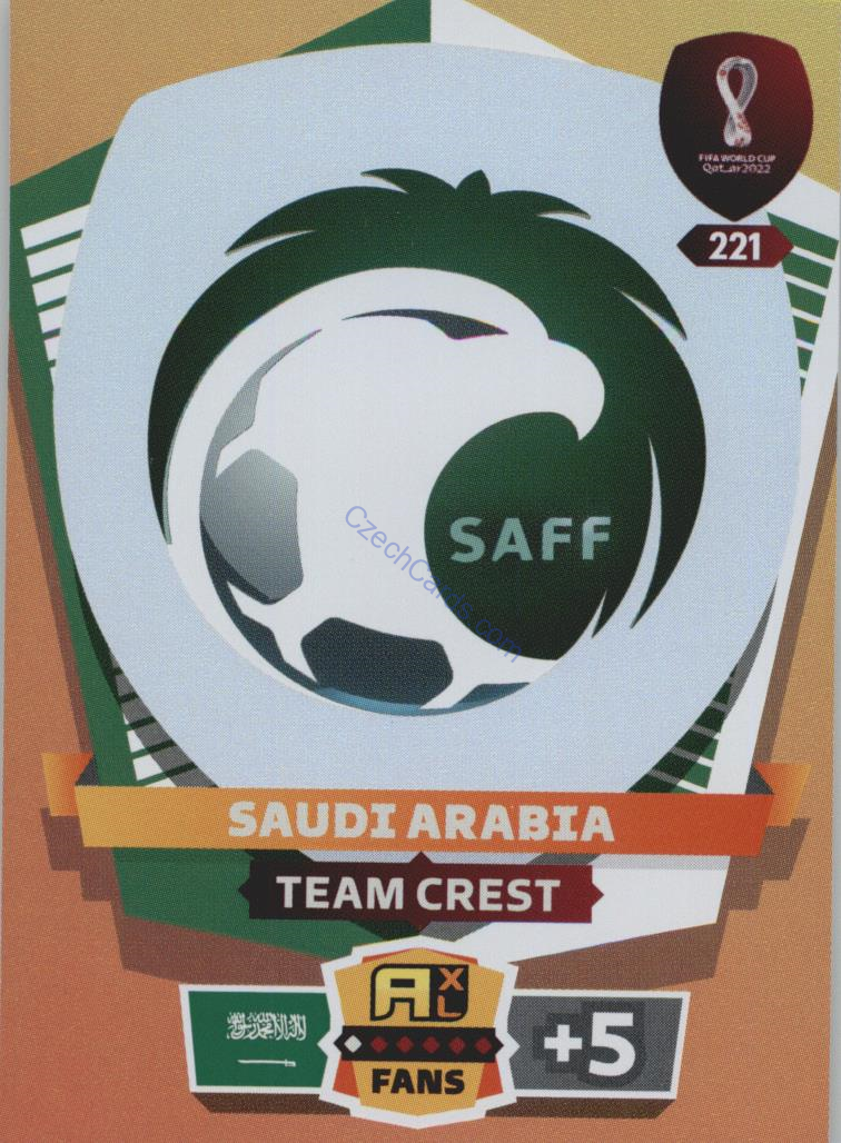 Team Crest Saudi Arabia 2022 Panini World Cup Adrenalyn #221