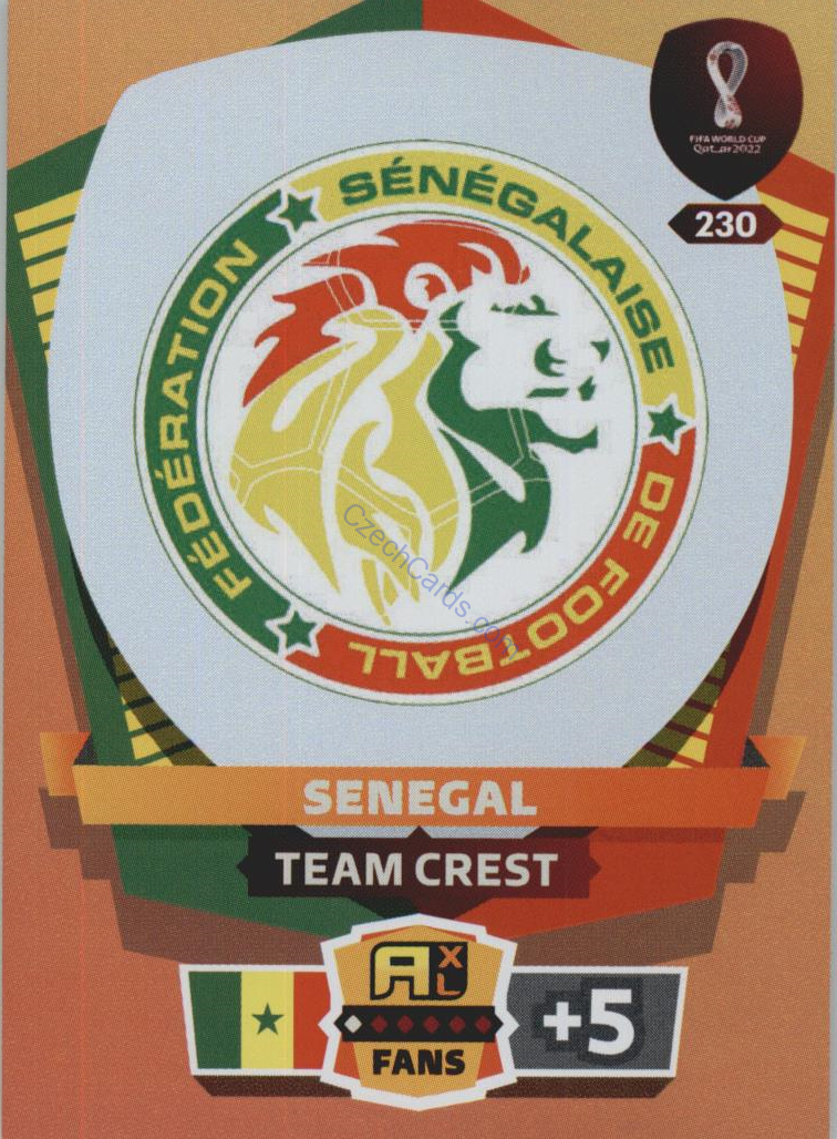 Team Crest Senegal 2022 Panini World Cup Adrenalyn #230