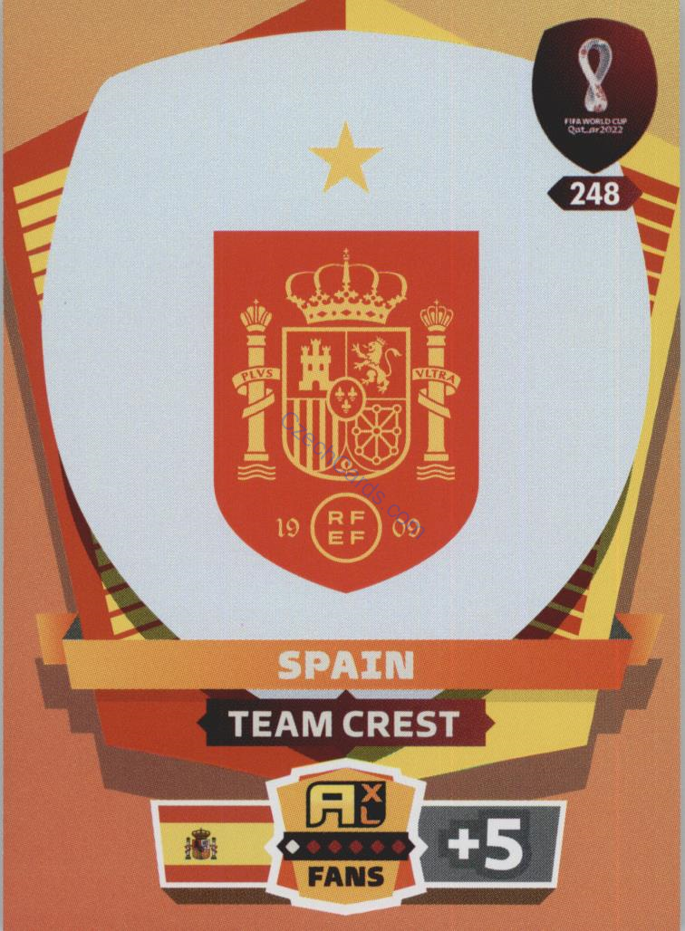 Team Crest Spain 2022 Panini World Cup Adrenalyn #248