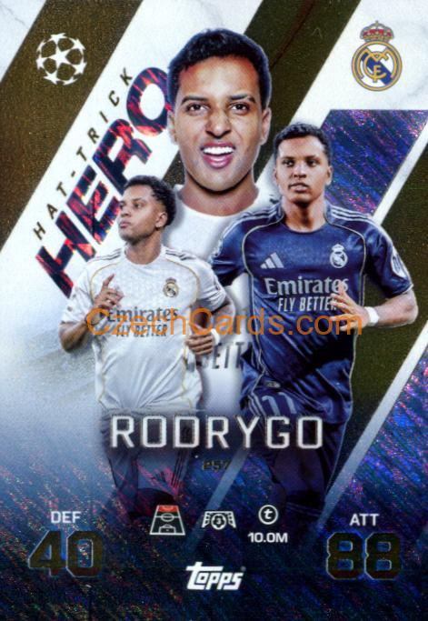 Rodrygo 2025/26 Match Attax Extra Hat-Trick Hero #257
