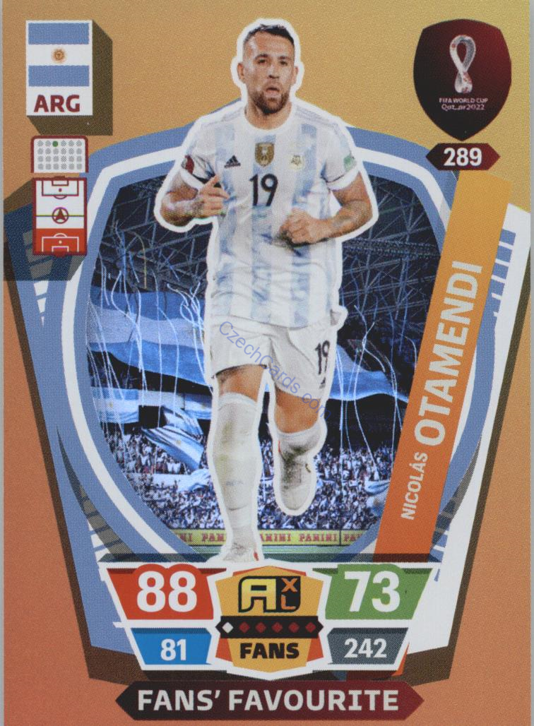 Nicolás Otamendi 2022 Panini World Cup Adrenalyn Fans #289
