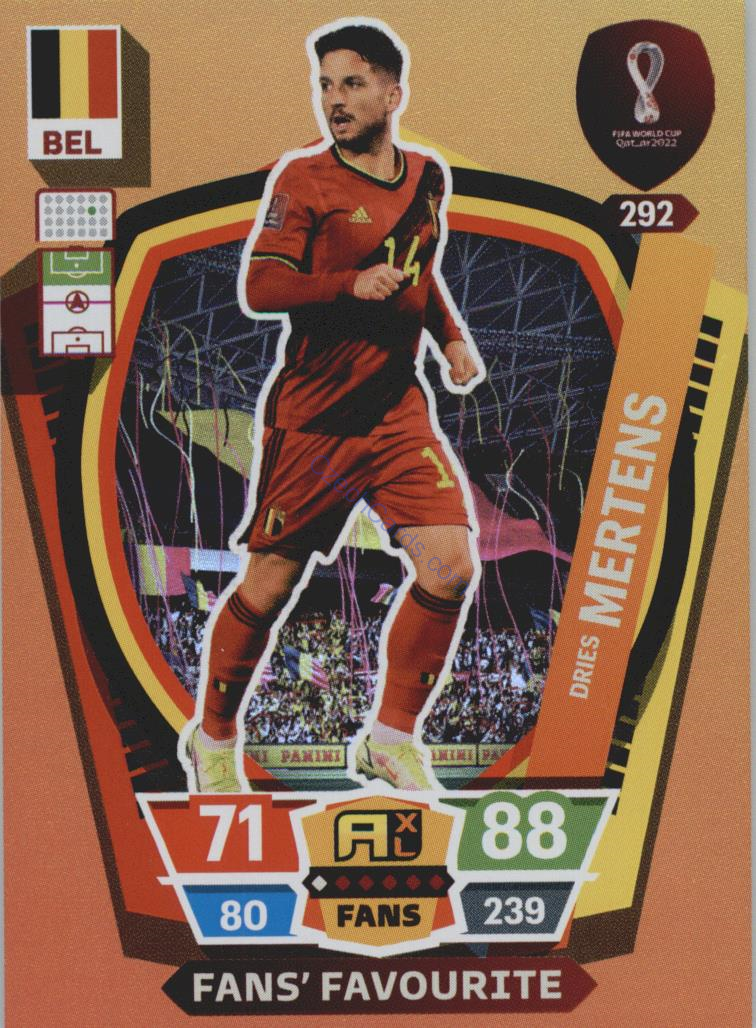 Dries Mertens 2022 Panini World Cup Adrenalyn Fans #292