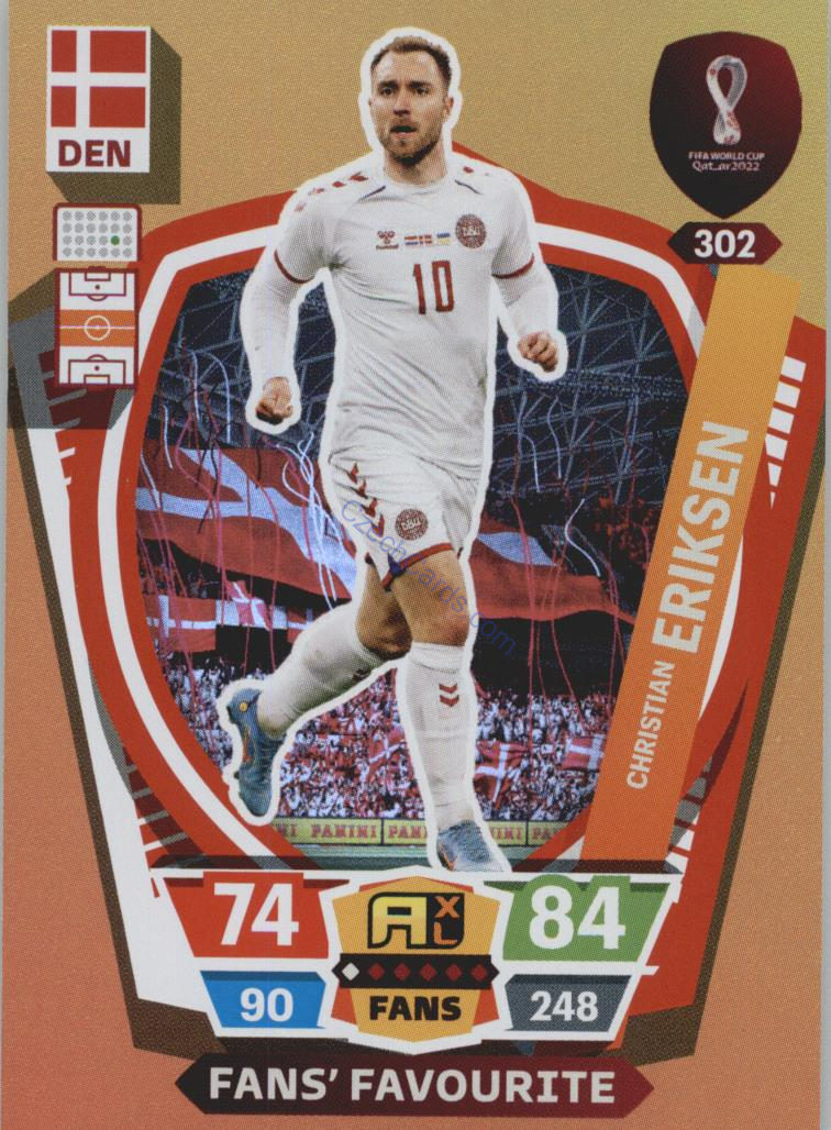 Christian Eriksen 2022 Panini World Cup Adrenalyn Fans #302