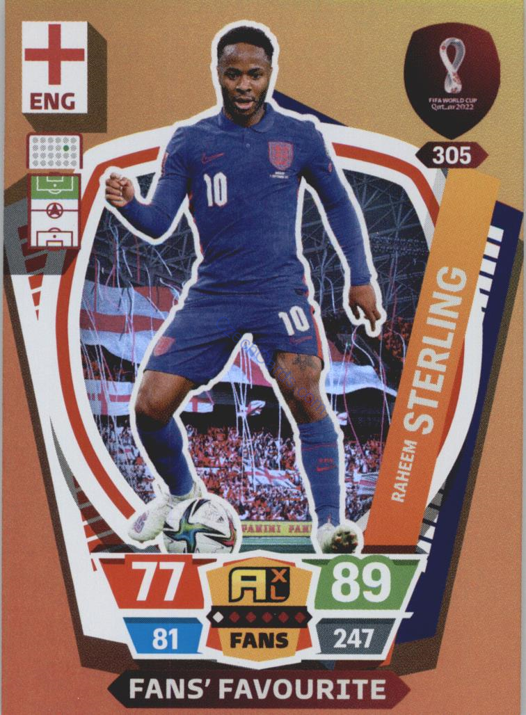 Raheem Sterling 2022 Panini World Cup Adrenalyn Fans #305