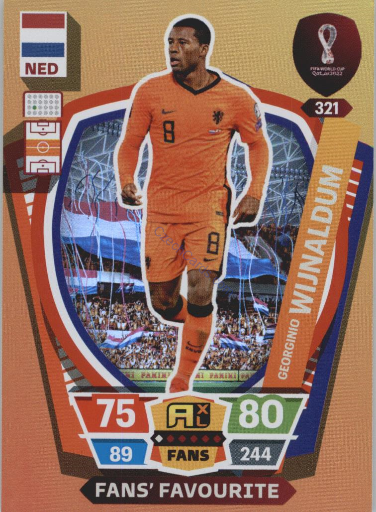 Georginio Wijnaldum 2022 Panini World Cup Adrenalyn Fans #321