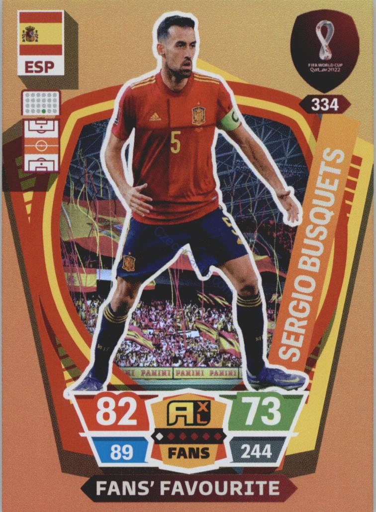 Sergio Busquets 2022 Panini World Cup Adrenalyn Fans #334