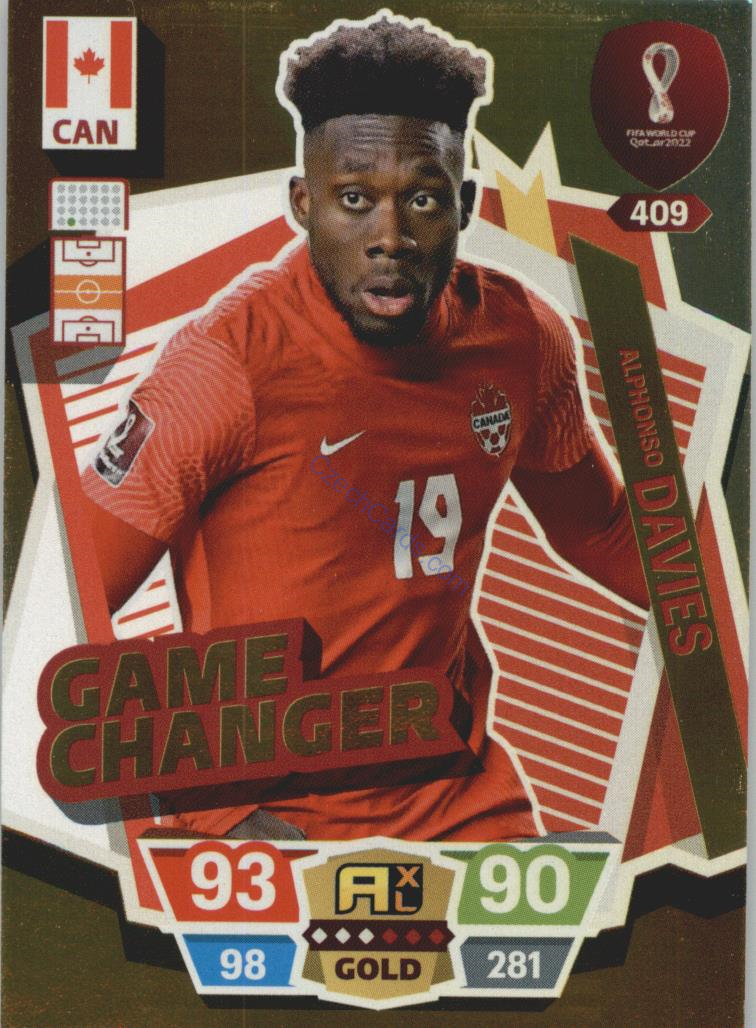 Alphonso Davies 2022 Panini World Cup Adrenalyn Gold #409