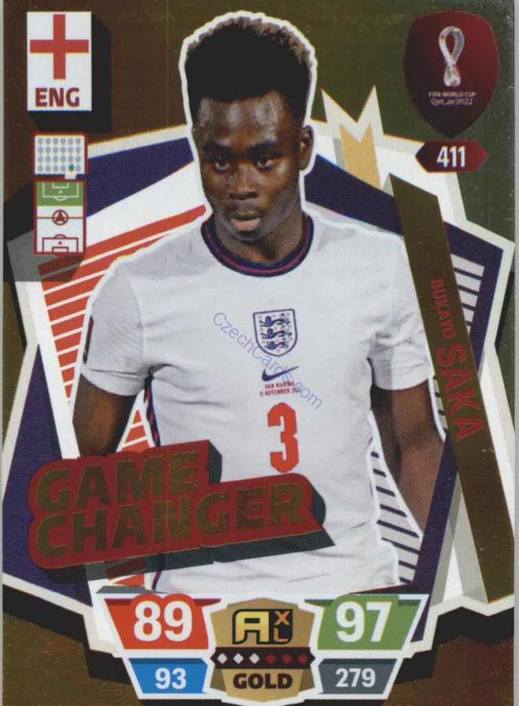 Bukayo Saka 2022 Panini World Cup Adrenalyn Gold #411