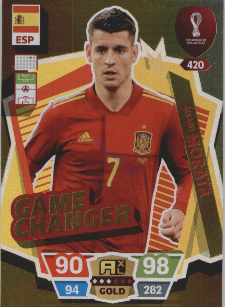 Alvaro Morata 2022 Panini World Cup Adrenalyn Gold #420