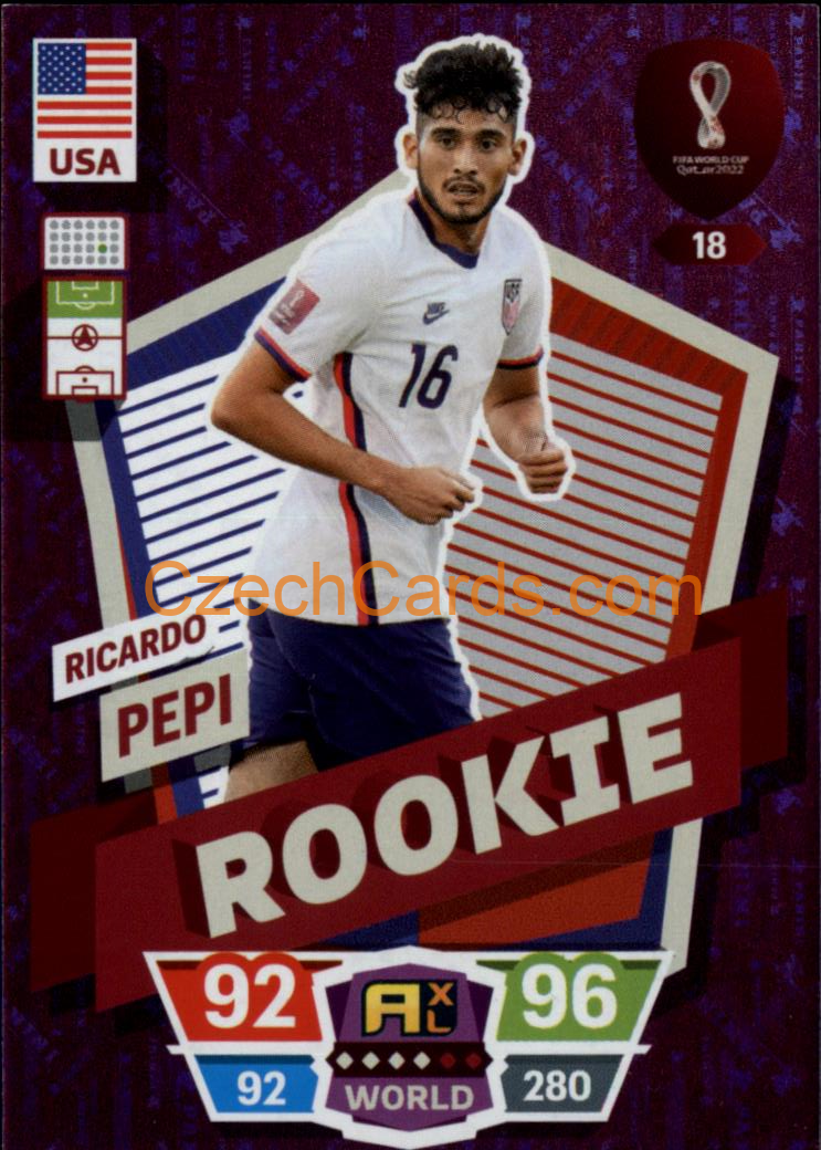 Ricardo Pepi 2022 Panini World Cup Adrenalyn Rookie #18