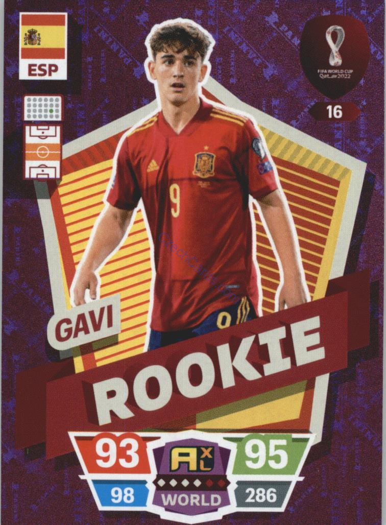 Gavi 2022 Panini World Cup Adrenalyn Rookie #16