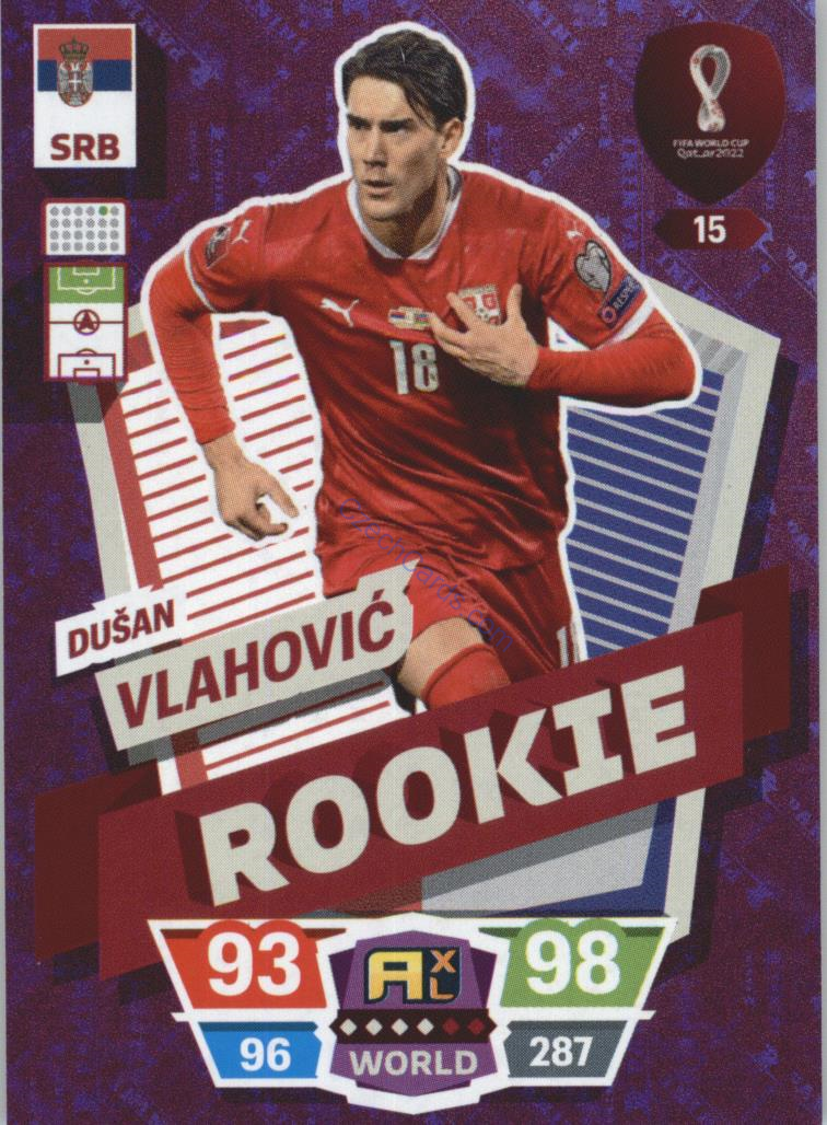 Dušan Vlahović 2022 Panini World Cup Adrenalyn Rookie #15